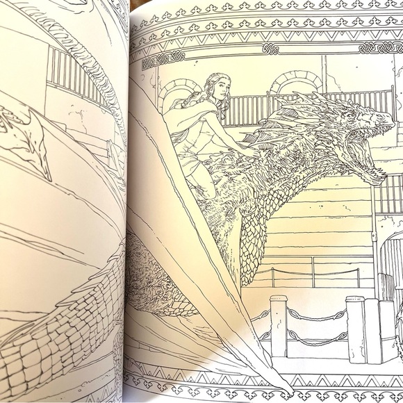 GAME OF THRONES Coloring Book HBO NWT never colored in - Picture 9 of 12